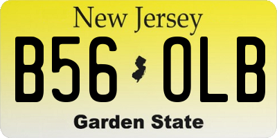 NJ license plate B56OLB
