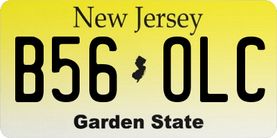 NJ license plate B56OLC