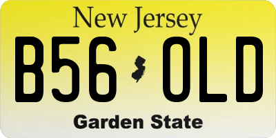 NJ license plate B56OLD