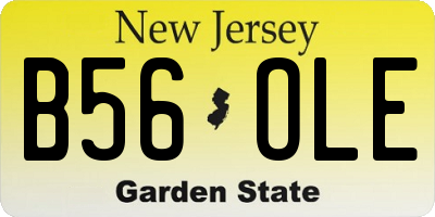 NJ license plate B56OLE