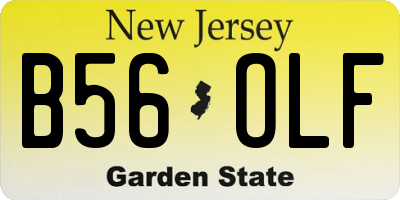 NJ license plate B56OLF