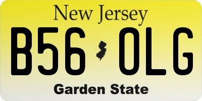 NJ license plate B56OLG
