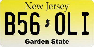 NJ license plate B56OLI