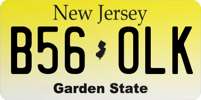 NJ license plate B56OLK