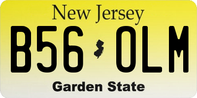 NJ license plate B56OLM