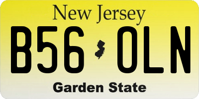 NJ license plate B56OLN