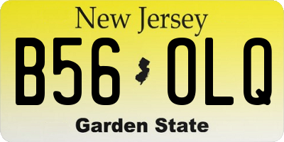 NJ license plate B56OLQ