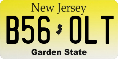 NJ license plate B56OLT