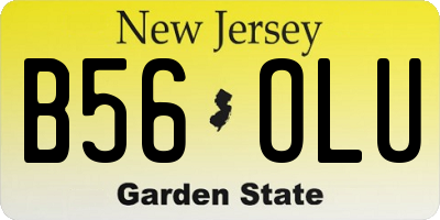 NJ license plate B56OLU