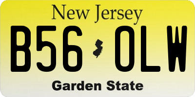 NJ license plate B56OLW