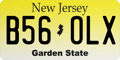 NJ license plate B56OLX