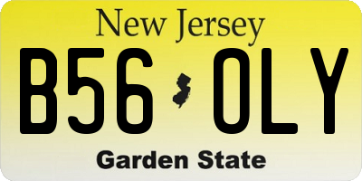 NJ license plate B56OLY