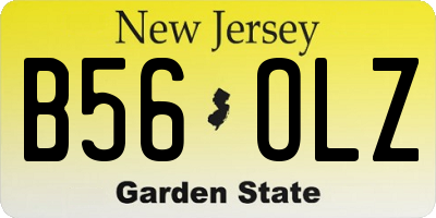 NJ license plate B56OLZ