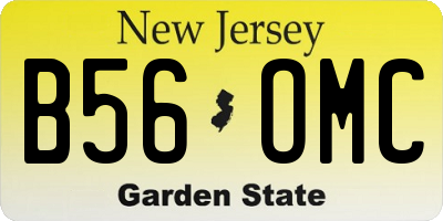 NJ license plate B56OMC
