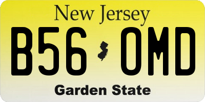 NJ license plate B56OMD