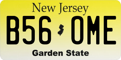 NJ license plate B56OME