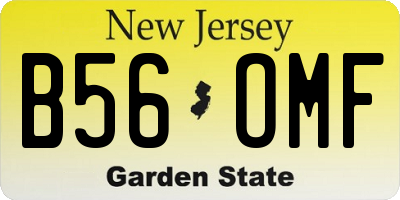 NJ license plate B56OMF