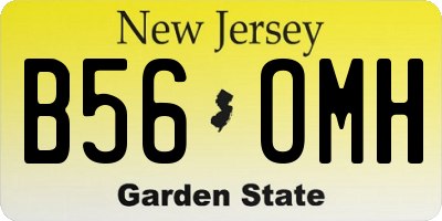 NJ license plate B56OMH