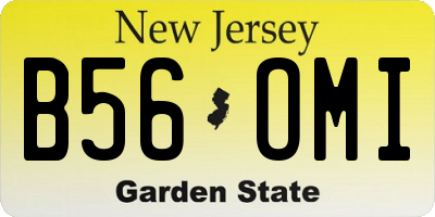 NJ license plate B56OMI
