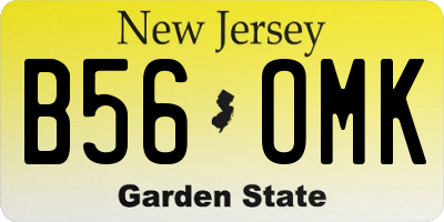 NJ license plate B56OMK