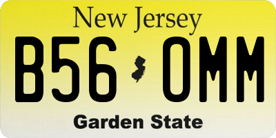 NJ license plate B56OMM