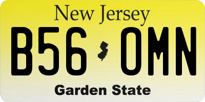 NJ license plate B56OMN