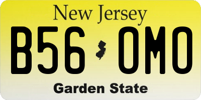 NJ license plate B56OMO