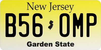 NJ license plate B56OMP