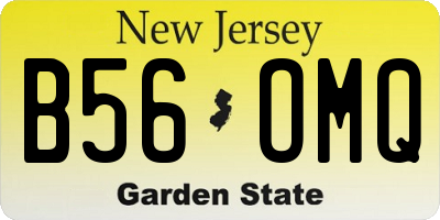 NJ license plate B56OMQ