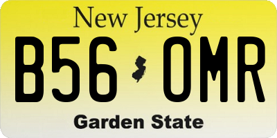 NJ license plate B56OMR