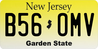 NJ license plate B56OMV