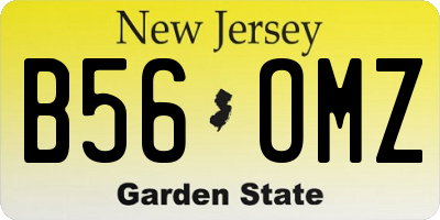 NJ license plate B56OMZ