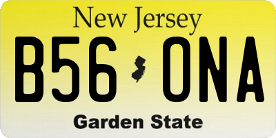 NJ license plate B56ONA