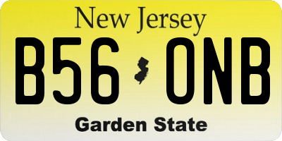 NJ license plate B56ONB