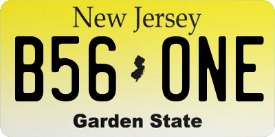 NJ license plate B56ONE