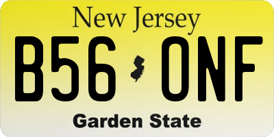 NJ license plate B56ONF