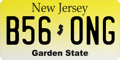NJ license plate B56ONG