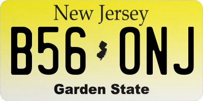NJ license plate B56ONJ