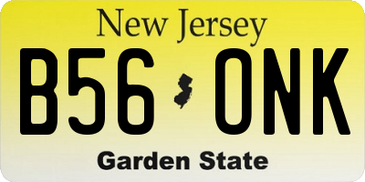 NJ license plate B56ONK