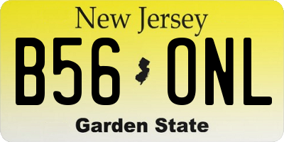 NJ license plate B56ONL