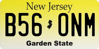 NJ license plate B56ONM