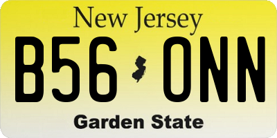 NJ license plate B56ONN