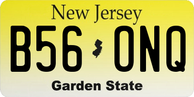 NJ license plate B56ONQ