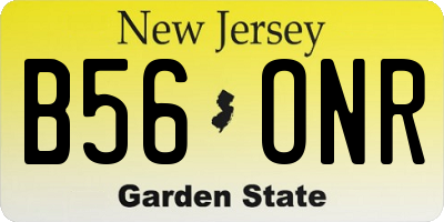 NJ license plate B56ONR