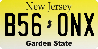 NJ license plate B56ONX
