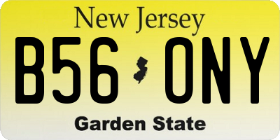 NJ license plate B56ONY