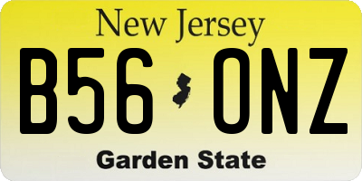 NJ license plate B56ONZ