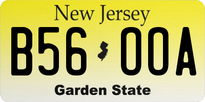 NJ license plate B56OOA