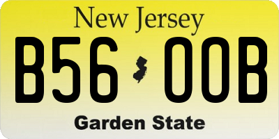 NJ license plate B56OOB