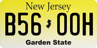 NJ license plate B56OOH
